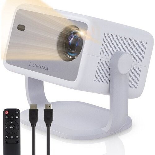 Tweedekans Lumina® Stellar Beamer 2025 - 4K Ultra HD - Automatisch Scherp- en Rechtstellen - Alles-in-één Smart TV Projector - Voor iOS & Android - Wit Tweedehands