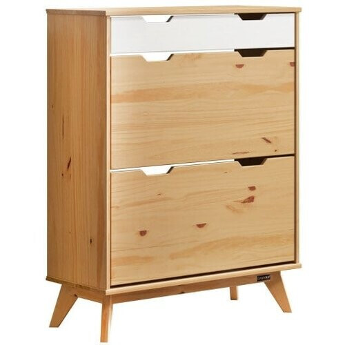 Tweedekans Massief houten schoenenkast 80x101x33cm naturel