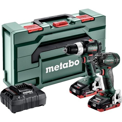 Tweedekans Metabo 18V Combo Set SBLTBL + SSDBL - 2x 4.0 Ah accu's, lader en koffer Tweedehands