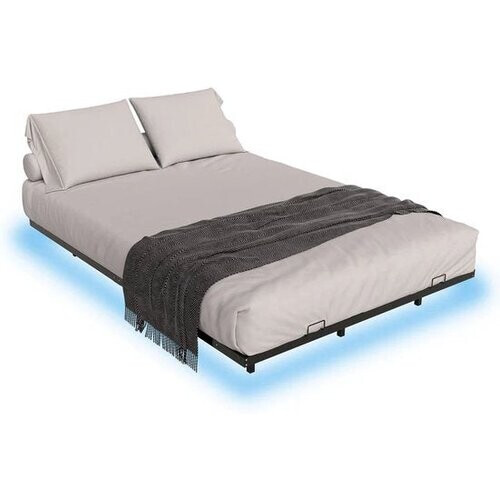 Tweedekans Metalen Bed Palamos - 140 x 200 cm - Incl. LED - Zwart