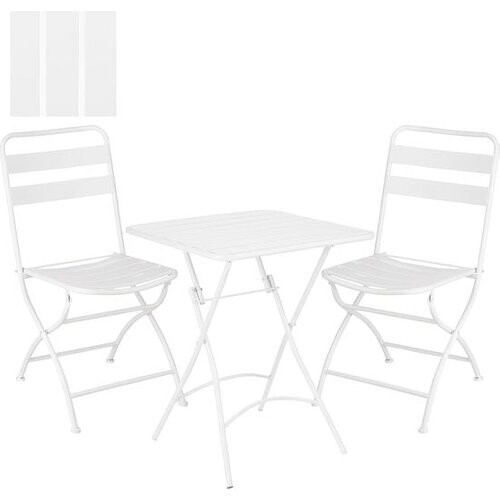 Tweedekans Mica Decorations Evita Bistroset - Set van 3 - Metaal - Wit - 60 x 74.50 cm Tweedehands
