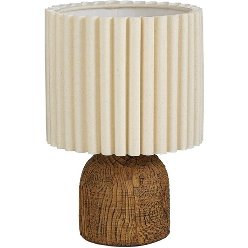 Tweedekans Mica Decorations Frey Tafellamp Woonkamer - Japandi Stijl - Lamp Decoratief met Lampenkap - Bureaulamp Tafellampen Woonkamer - 33 x ⌀22 cm - Bruin Tweedehands