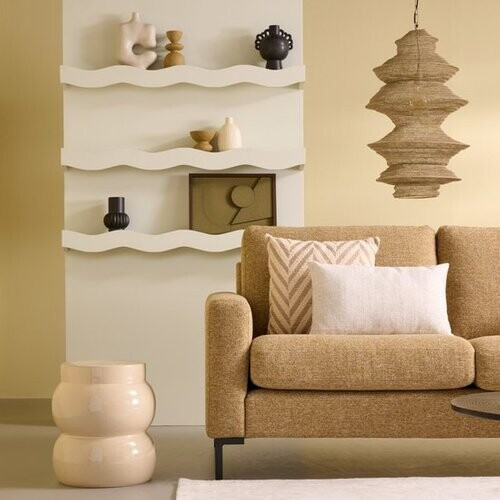 Tweedekans Mica Decorations Vendi Bijzettafel - H40 x Ø35 cm - Keramiek - Crème