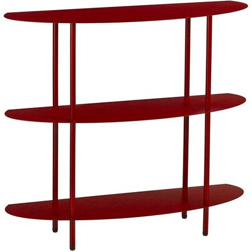 Tweedekans Mica Decorations Wandrek – Opbergrek en Metalen Wandrek voor Decoratie Woonkamer – Geschikt voor Planten en Accessoires – Stevig Rek van IJzer – 90 x 28 x 81 cm – Rood Tweedehands