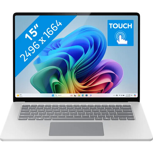 Tweedekans Microsoft Surface Laptop Copilot+ PC 15 Snapdragon X Elite / 16GB / 256GB Platinum Tweedehands