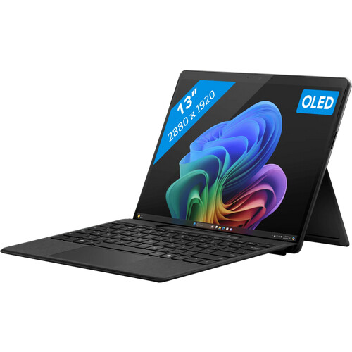 Tweedekans Microsoft Surface Pro Copilot+ PC OLED Snapdragon X Elite / 16GB / 512GB Black Tweedehands