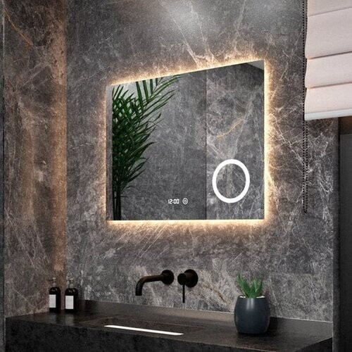 Tweedekans Mirlux Badkamerspiegel met LED Verlichting & Verwarming – Rechthoekige Wandspiegel – Anti Condens Douchespiegel - 80x60CM Tweedehands