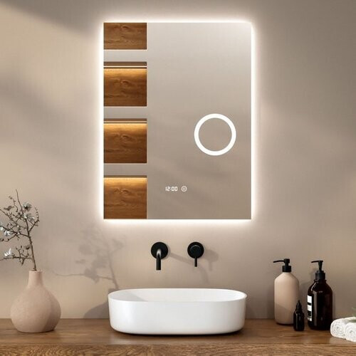 Tweedekans Mirlux Badkamerspiegel met LED Verlichting & Verwarming – Rechthoekige Wandspiegel – Anti Condens Douchespiegel - 60x80CM Tweedehands