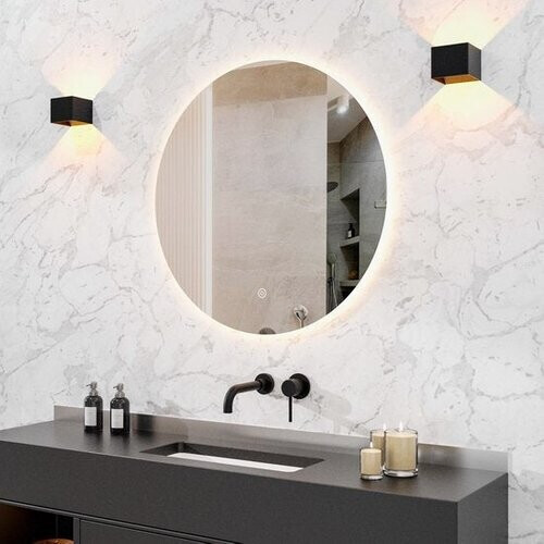 Tweedekans Mirlux Badkamerspiegel met LED Verlichting & Verwarming – Wandspiegel Rond – Anti Condens Douchespiegel - 80CM Tweedehands