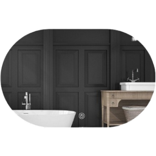 Tweedekans Mirlux Badkamerspiegel met LED Verlichting & Verwarming – Wandspiegel Ovaal – Anti Condens Douchespiegel - 90x60CM Tweedehands