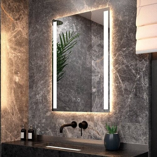 Tweedekans Mirlux Badkamerspiegel met LED Verlichting & Verwarming – Wandspiegel Rechthoekig– Anti Condens Douchespiegel - 90x65CM Tweedehands