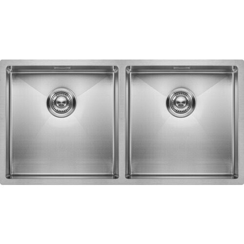 Tweedekans Mizzo Linea Dubbele Spoelbak 40-40X40CM - Wasbak Keuken - Onderbouw / Vlakbouw / Inbouw - RVS Gootsteen 1.2mm dik