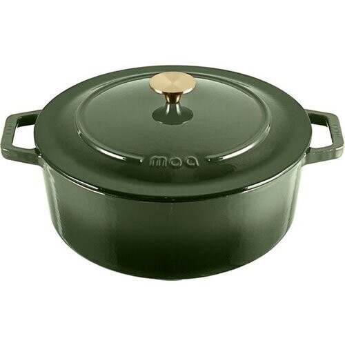 Tweedekans MOA Gietijzeren Braadpan - 7,2L Stoofpot - Voor Alle Warmtebronnen incl. Inductie - Met Deksel - Ø 30cm - Anti-Aanbaklaag - BPA-en PFAS-vrij - Groen Tweedehands