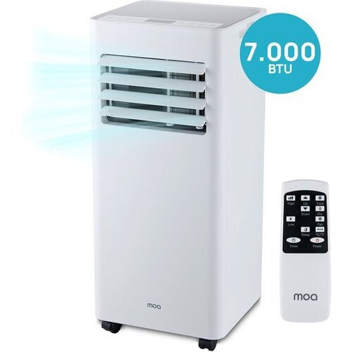 Tweedekans MOA Mobiele Airco - 7.000 BTU - Airconditioner - afstandsbediening - Energieklasse A - Raamafdichtingskits - tot 60 m³ koelen - Wit Tweedehands