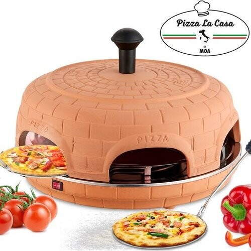 Tweedekans MOA Pizzarette - Pizza Oven - Pizza La Casa - 6 personen - RVS bakplaat - Terracotta - P06 Tweedehands