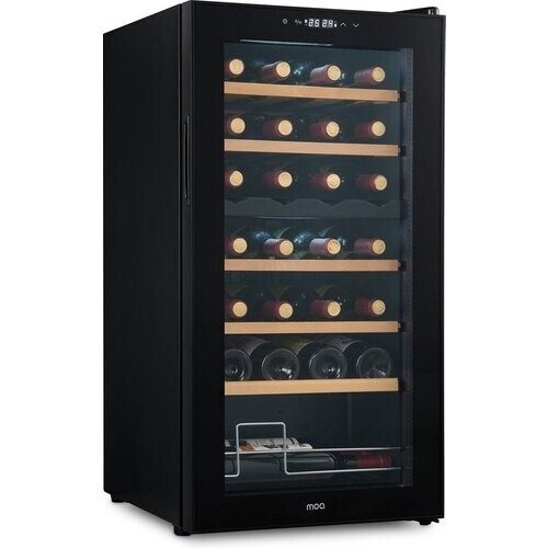 Tweedekans MOA Wijnkoelkast – Dubbele Zone & Houten Planken – 85W – 43 x 45 x 84 cm – Zwart Tweedehands