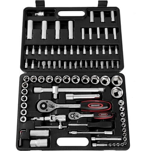 Tweedekans Monzana Gereedschapset - 94 Onderdelen 1/4 1/2 Bits Doppen CV-Staal Tweedehands