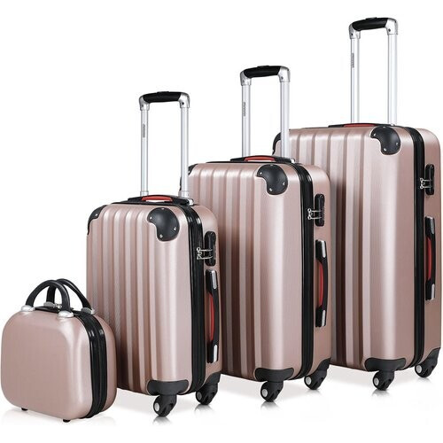 Tweedekans Monzana Hardcase Kofferset 4 delig - Baseline Beautycase/M/L/XL - Rosé Tweedehands