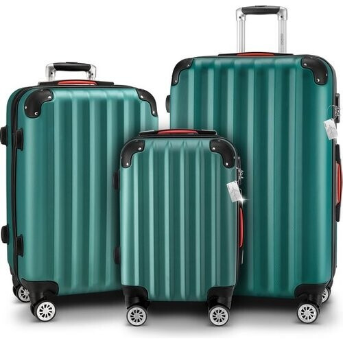 Tweedekans MONZANA Kofferset - Koffer M L XL 3-delig Hardcase Handbagage - Groen Tweedehands