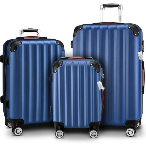 Tweedekans MONZANA Kofferset - Koffer M L XL 3-delig Hardcase Handbagage - Marineblauw Tweedehands