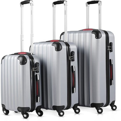 Tweedekans Monzana Set van 3 Hardcase koffers - M/L/XL - Zilver Tweedehands