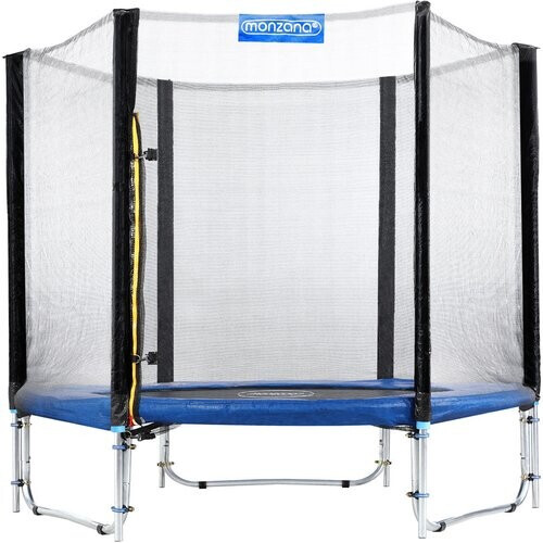 Tweedekans MONZANA Trampoline - 183cm Veiligheidsnet Ladder - Zwart Blauw Tweedehands