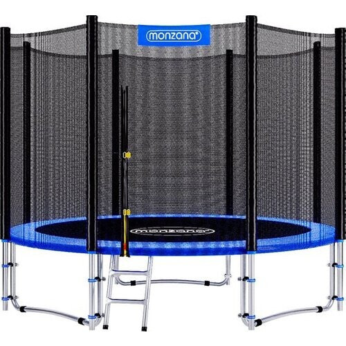 Tweedekans MONZANA Trampoline - 244cm Veiligheidsnet Ladder - Zwart Blauw Tweedehands