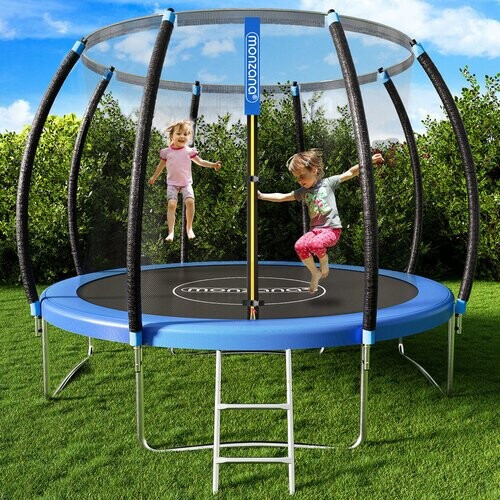 Tweedekans Monzana Trampoline - 305cm Incl Veiligheidsnet Rand Ladder - Blauw Tweedehands