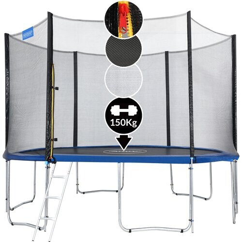 Tweedekans Monzana Trampoline - 366cm incl Veiligheidsnet Ladder Rand - Blauw Tweedehands