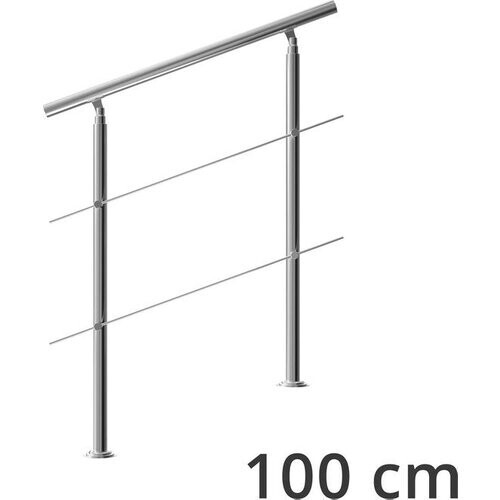 Tweedekans Monzana Trapleuning 100 cm - Met 2 Spijlen – Roestvrijstaal Tweedehands