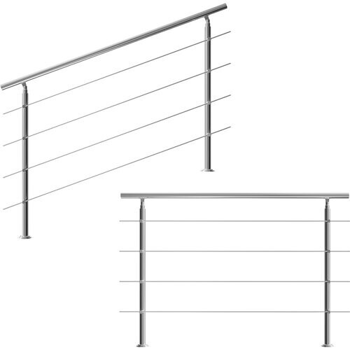 Tweedekans Monzana Trapleuning 160 cm - Met 4 Spijlen \u2013 Roestvrijstaal Tweedehands