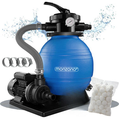 Tweedekans Monzana Zandfiltersysteem 10.200 l/h - 7 Wegklep Ø32-38mm Blauw Tweedehands