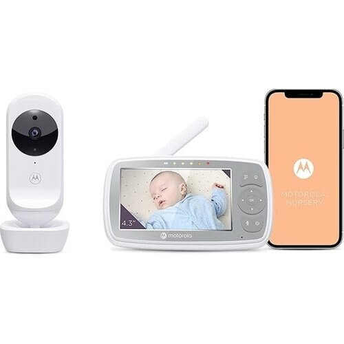 Tweedekans Motorola Baby Monitor VM44 Connect - Babyfoon met Camera - Wi-Fi - HD Videostreaming - 2 Weg Communicatie - Infrarood Nachtzicht - Bereik tot 300m - Wit Tweedehands