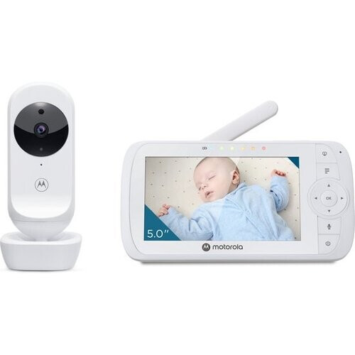Tweedekans Motorola Nursery Babyfoon - Video Baby monitor - VM35 - Wit - 5-inch Ouder Unit - Infrarood - Digitale Zoom - Terugspreekfunctie Tweedehands
