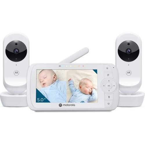 Tweedekans Motorola Nursery VM35-2 - Babyfoon met 5-Inch Gesplitst Scherm en 2 Camera's - Nachtvisie - Ingebouwde microfoon Tweedehands