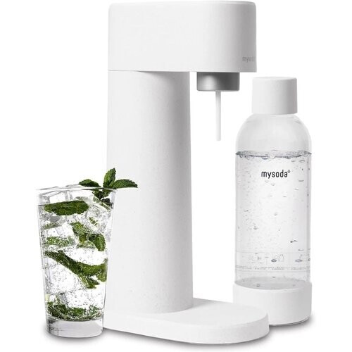 Tweedekans Mysoda – Woody Sparkling Water Maker & Bruiswatertoestel – 1 Liter – Stil Mechanisme & Quick-Lock Systeem – Exclusief CO2 Cilinder – Wit Houtcomposiet Tweedehands
