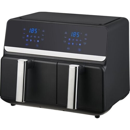 Tweedekans Nexxt Digitale Dubbele Airfryer XXL - Heteluchtfriteuse met Touchscreen – Inhoud 5,5 + 3,5 Liter – 8 Kookprogramma's - Zwart Tweedehands
