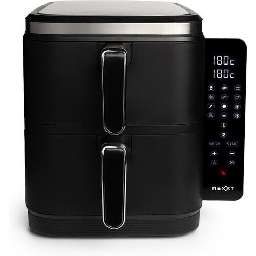 Tweedekans Nexxt - Double Stacked Airfryer - 11 l Inhoud - Zwart & RVS - 12 Kookprogramma's - Gestapeld Model - Ruimtebesparend & Dubbele Lade Tweedehands