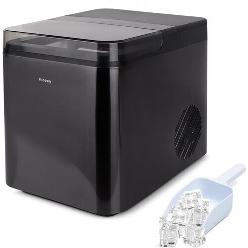 Tweedekans Niceey - IJsblokjesmachine Plus - 2 liter - in 6-8 min - 12kg/24u - met ijsschep - zwart Tweedehands