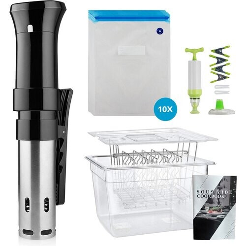 Tweedekans Nimma Sous Vide set - Incl Sous Vide Stick, Vacuumzakken en Pomp, Waterbak, Rek - BPA-Vrij - 12 Liter Tweedehands
