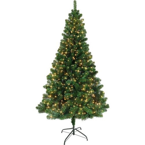 Tweedekans Nordlandia Kunstkerstboom Met LED Verlichting - 180 cm - Realistische Kunststof Kerstboom - Metalen Standaard - Groen Tweedehands