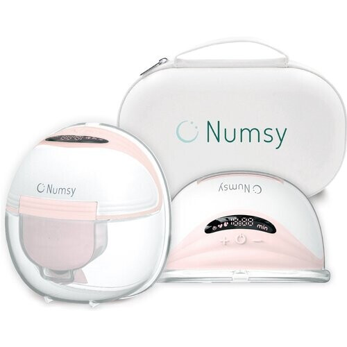 Tweedekans Numsy Elektrische Draadloze Handsfree Dubbele Borstkolf – BPA-vrij – 1 Stuk – met Opbergtas – Nude Roze Tweedehands
