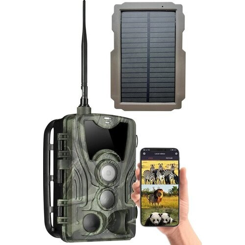 Tweedekans Nuvance - Wildcamera met Nachtzicht - 2G Verbinding - Met Solar Paneel - Inclusief 64GB SD Kaart - 16MP - HD Tweedehands