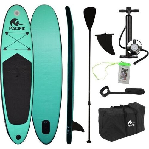 Tweedekans Pacific Ocean Green Sup Board - Special Edition - 285 cm - 6 Delig- Groen - Met waterdicht telefoonhoesje