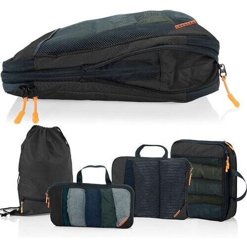 Tweedekans Packing Cubes met compressie voor koffer en rugzak incl. draagzak, zwart Tweedehands