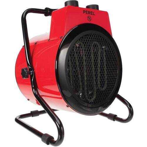 Tweedekans Perel Elektrische ventilatorkachel 3000W, 2 warmtestanden, thermostaat en koelstand, IP24, oververhittings- en kantelbeveiliging, compacte draagbare heater voor werkplaats, garage, schuur Tweedehands