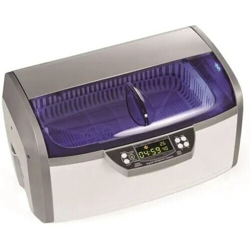 Tweedekans Perel Ultrasone Reiniger 6 L - Ontgasfunctie - Afvoerventiel - Instelbare timer en temperatuur - Uitneembare mand en horlogehouder - Professioneel gebruik - 310 W, 35 kHz - Wit Tweedehands
