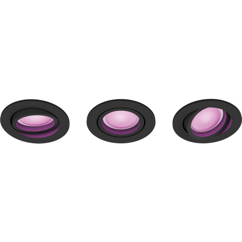 Tweedekans Philips Hue Centura inbouwspot White and Color - rond - Zwart - 3-pack Tweedehands