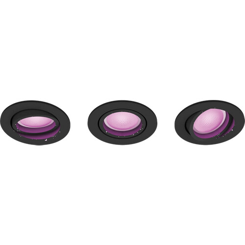 Tweedekans Philips Hue Centura inbouwspot White and Color - rond - Zwart - 3-pack Tweedehands