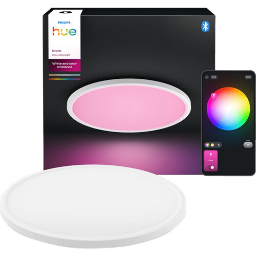 Tweedekans Philips Hue Devote Plafondlamp - White and Color - Rond - Wit - Medium Tweedehands
